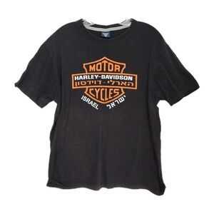 Perfect Fashion Harley-Davidson T-Shirt Women's XL Black Israel Short Sleeves